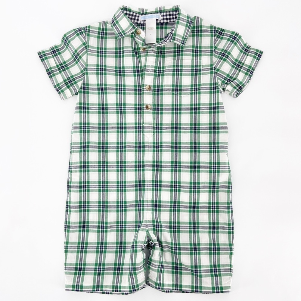 Janie And Jack Plaid Short One Piece 2T